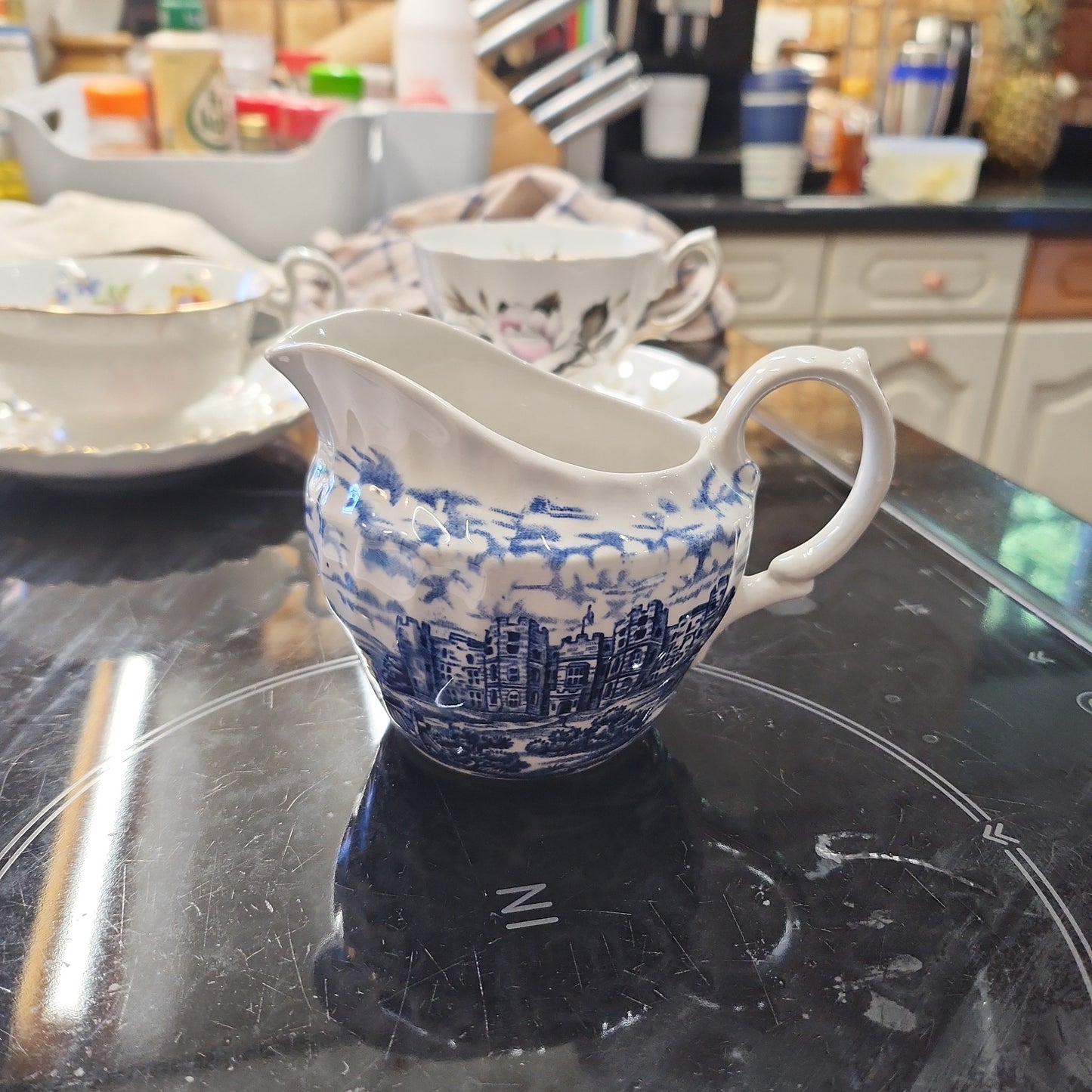 British Anchor blue and white cream jug