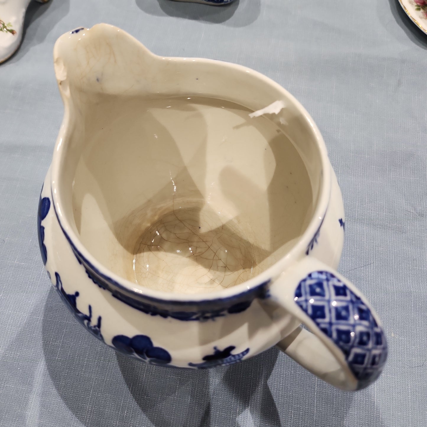 Rare 1820 Watkins Willow Antique jug - Defect