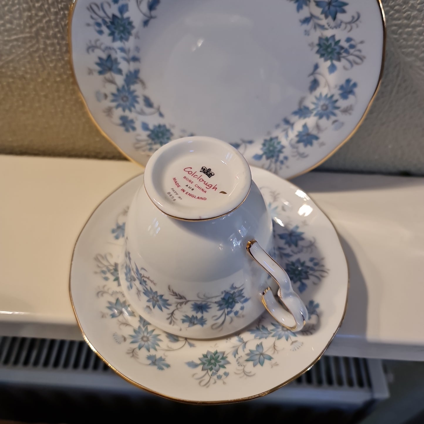 Colclough tea set trio fine bone china
