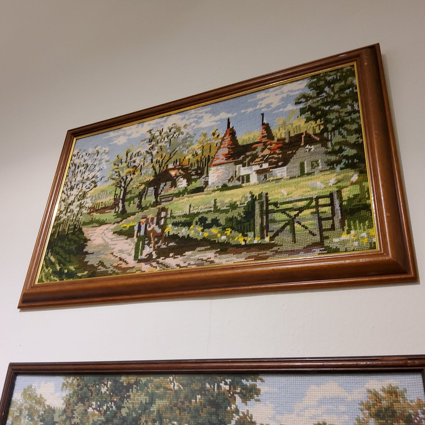 Vintage english countryside needlepoint 1