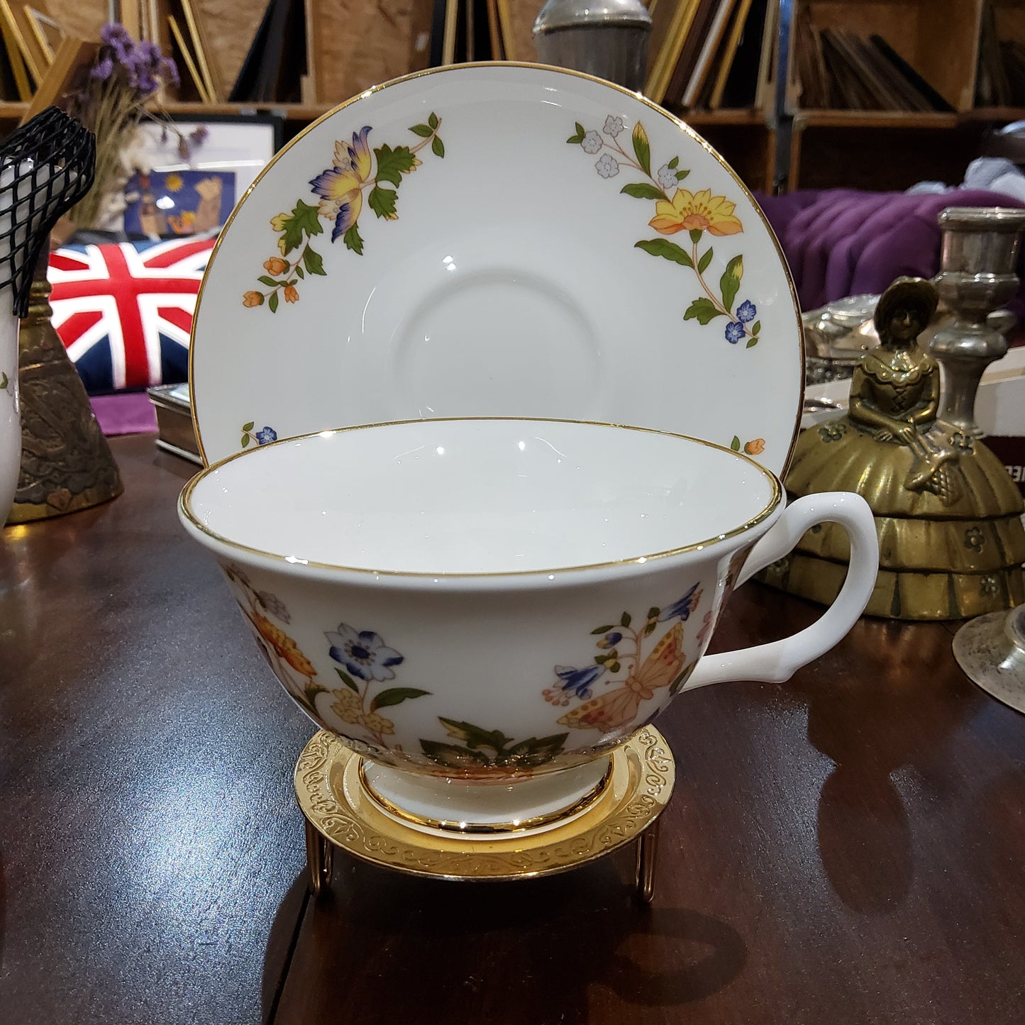 Aynsley Cottage Garden Style Floral Teacup and saucer