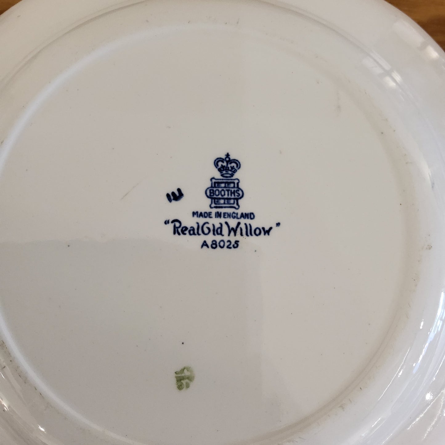 Booths Real Old Willow White Rim cake plate (larger size)