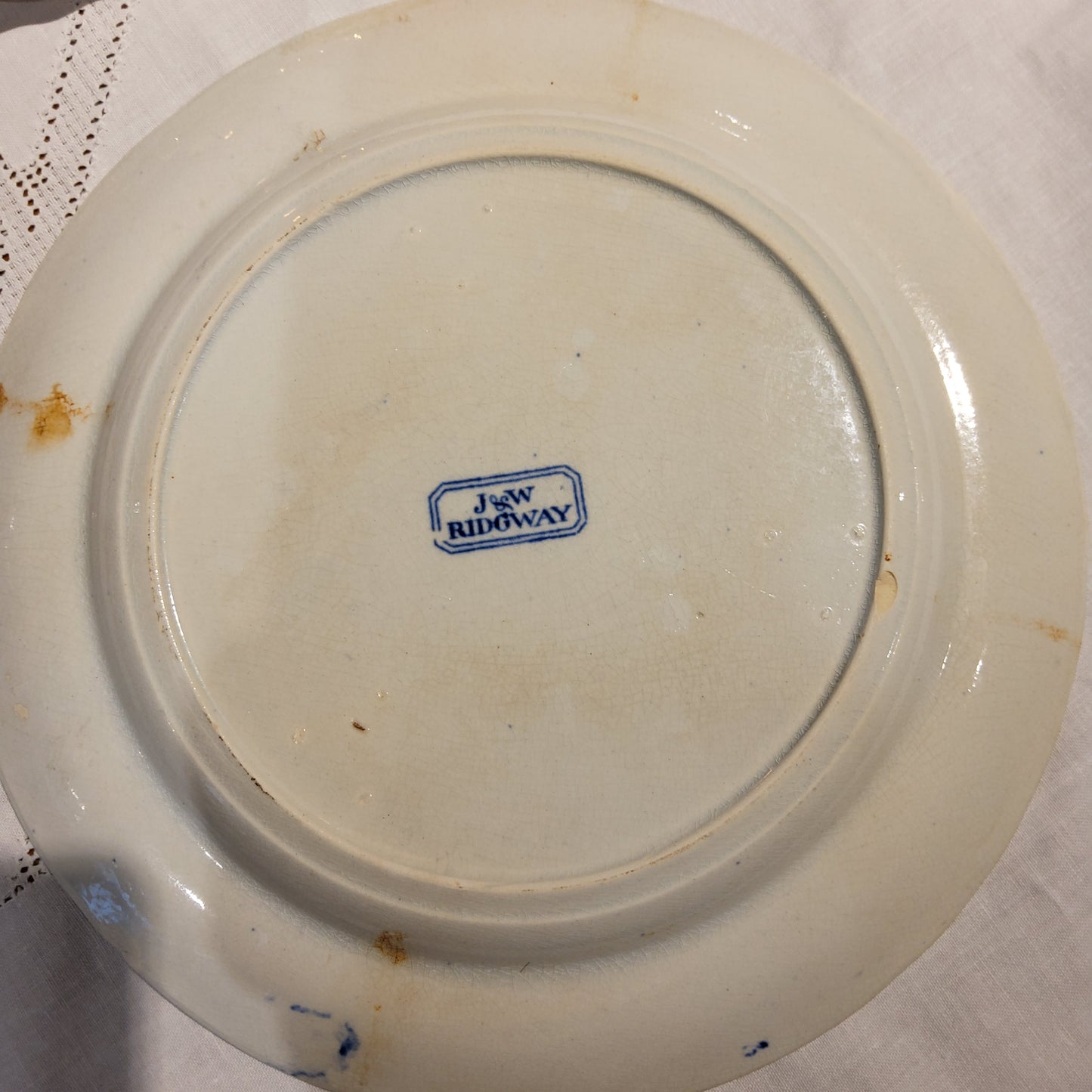 Early 19th century Antique J&W Ridgway Blue and white plate "Willow Pattern"