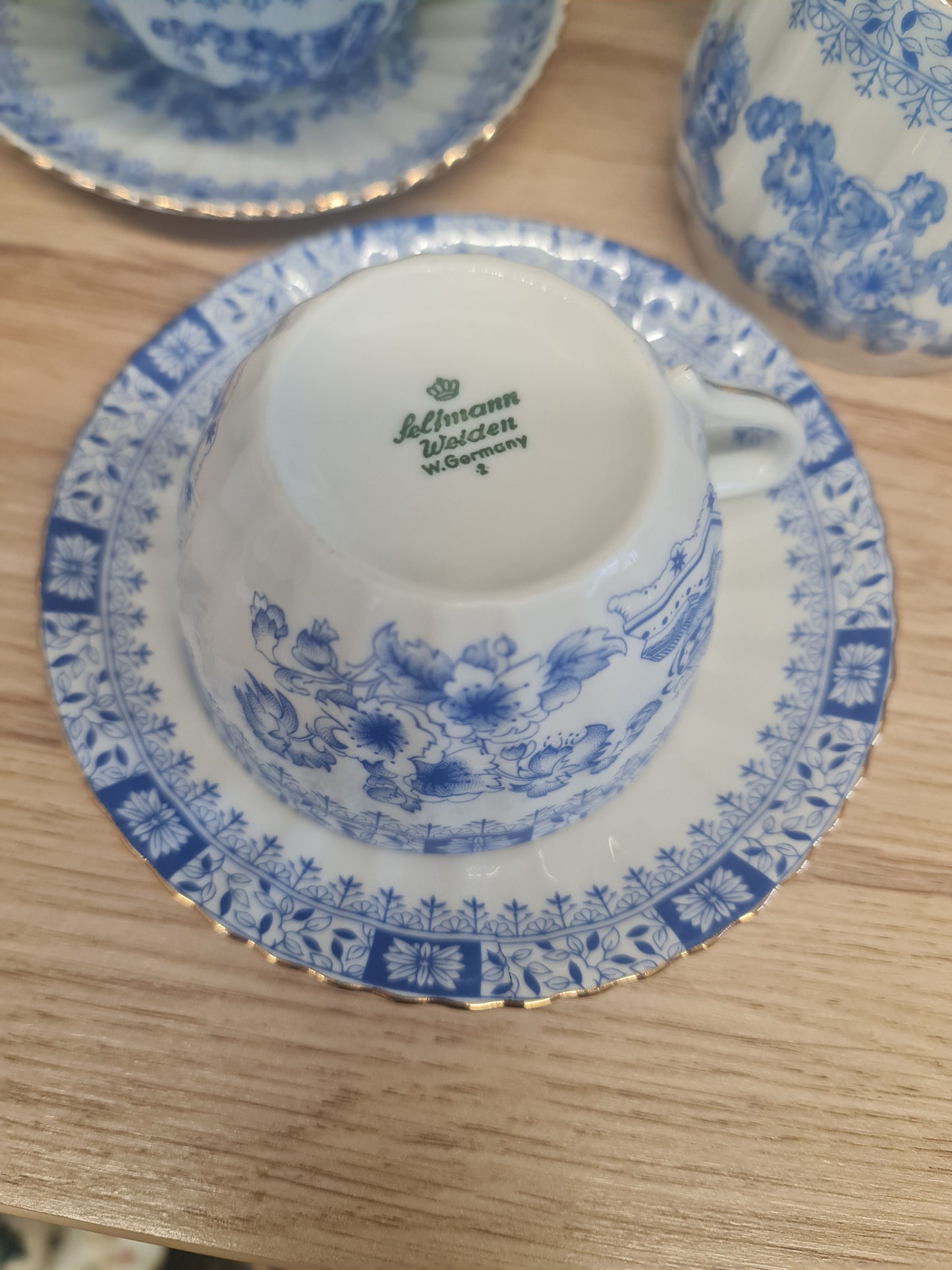 Seltmann Weiden blue and white 1860 tea set duo
