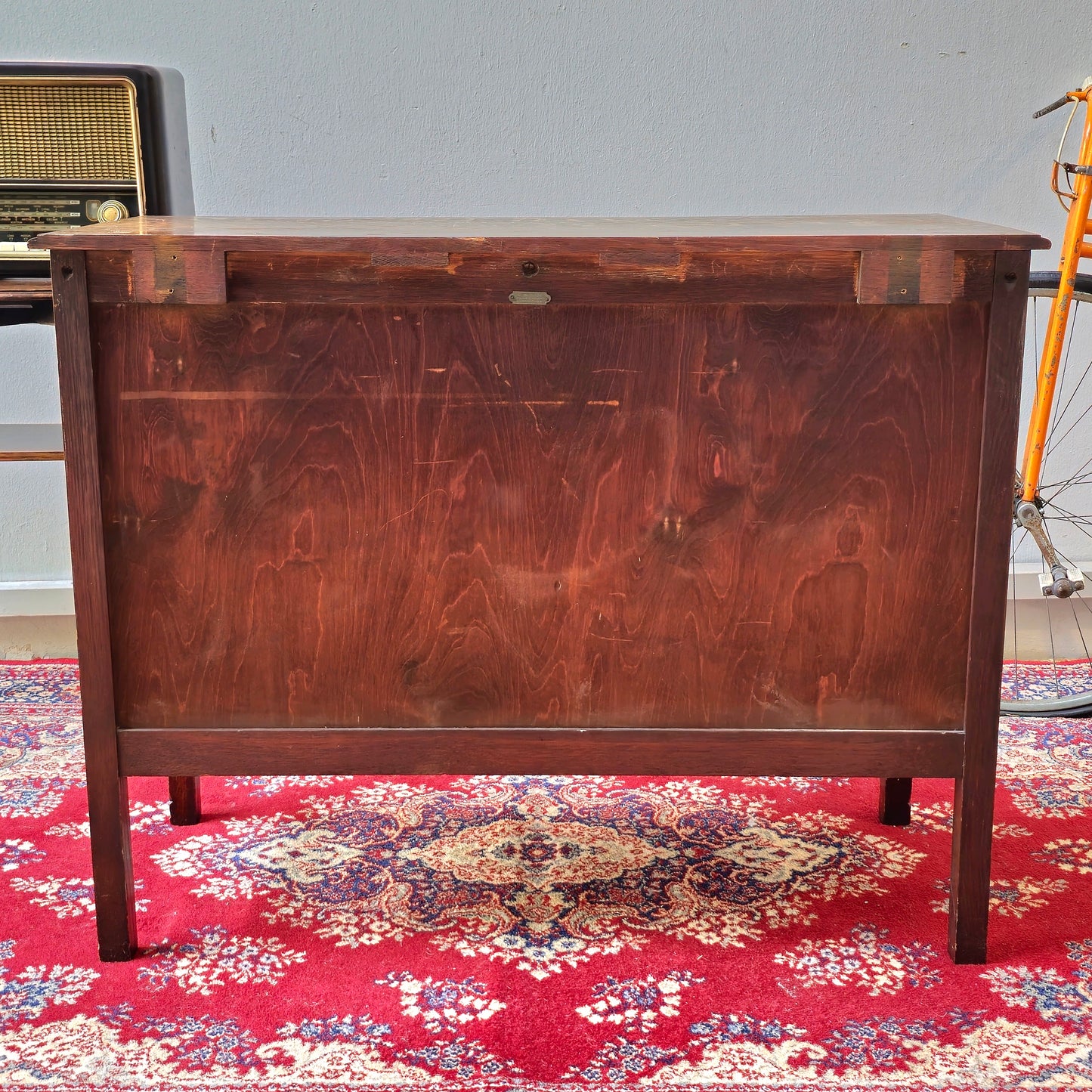 A 1930's Oak chest of 4 long drawers