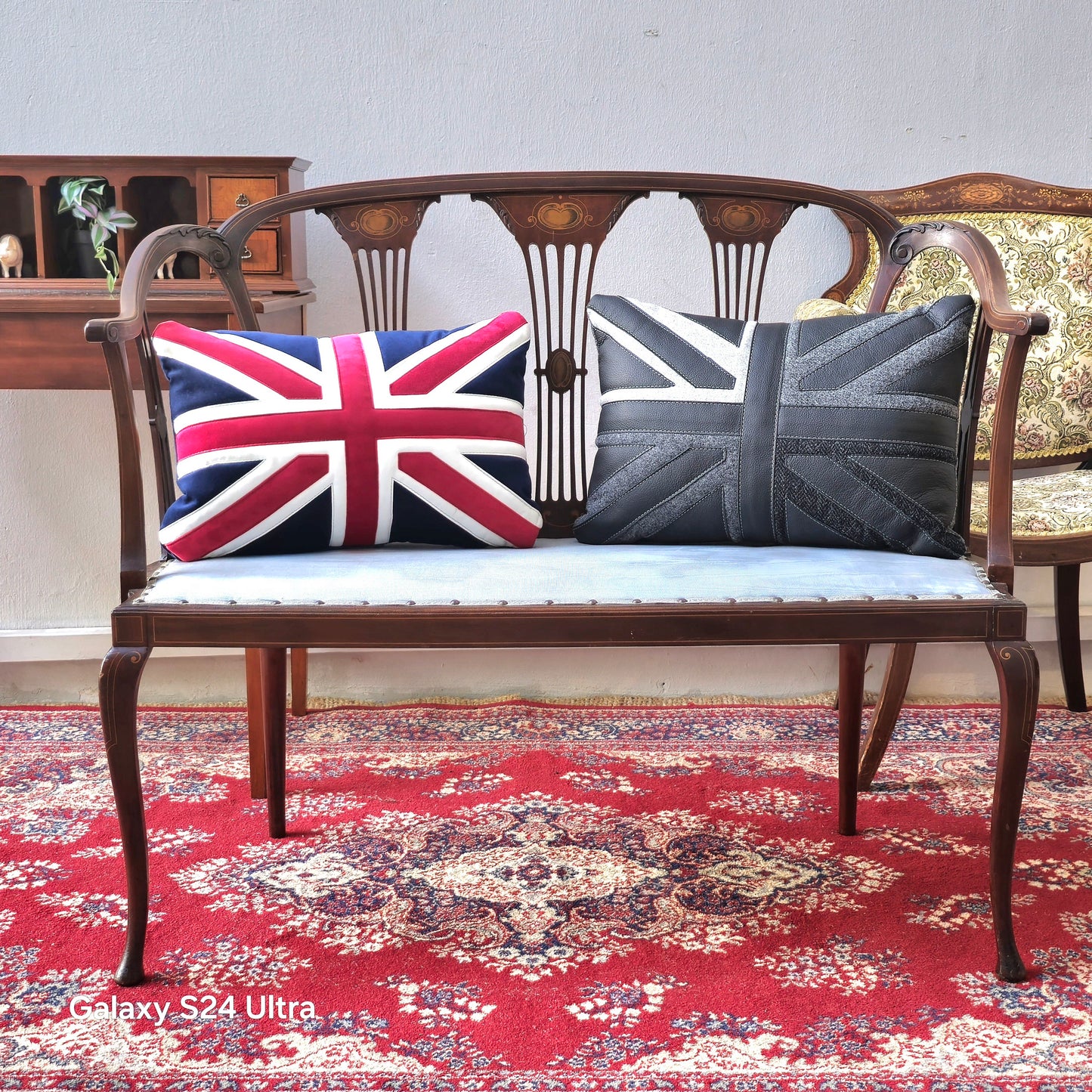 Elegant Mahogany Inlaid 3 seater Chairs