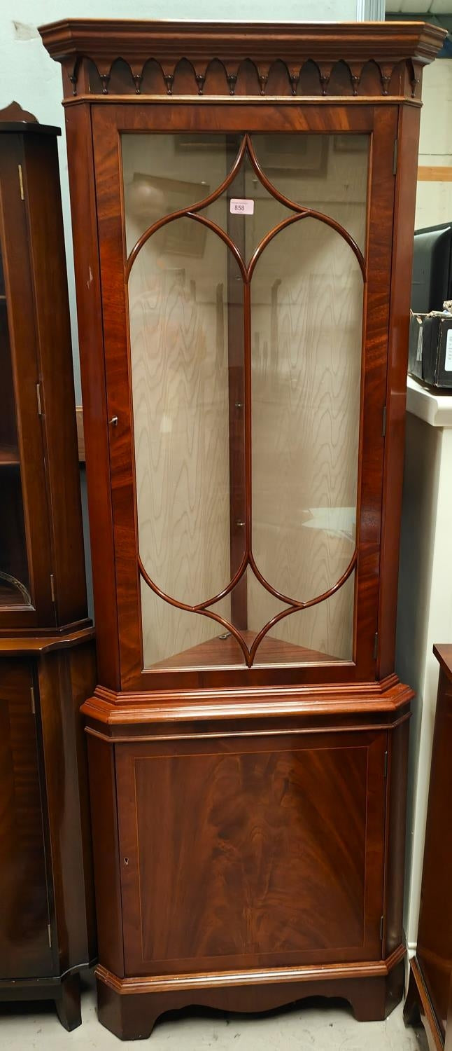 Mahogany full height glazed corner display Cabinet by G&W Richardson of London