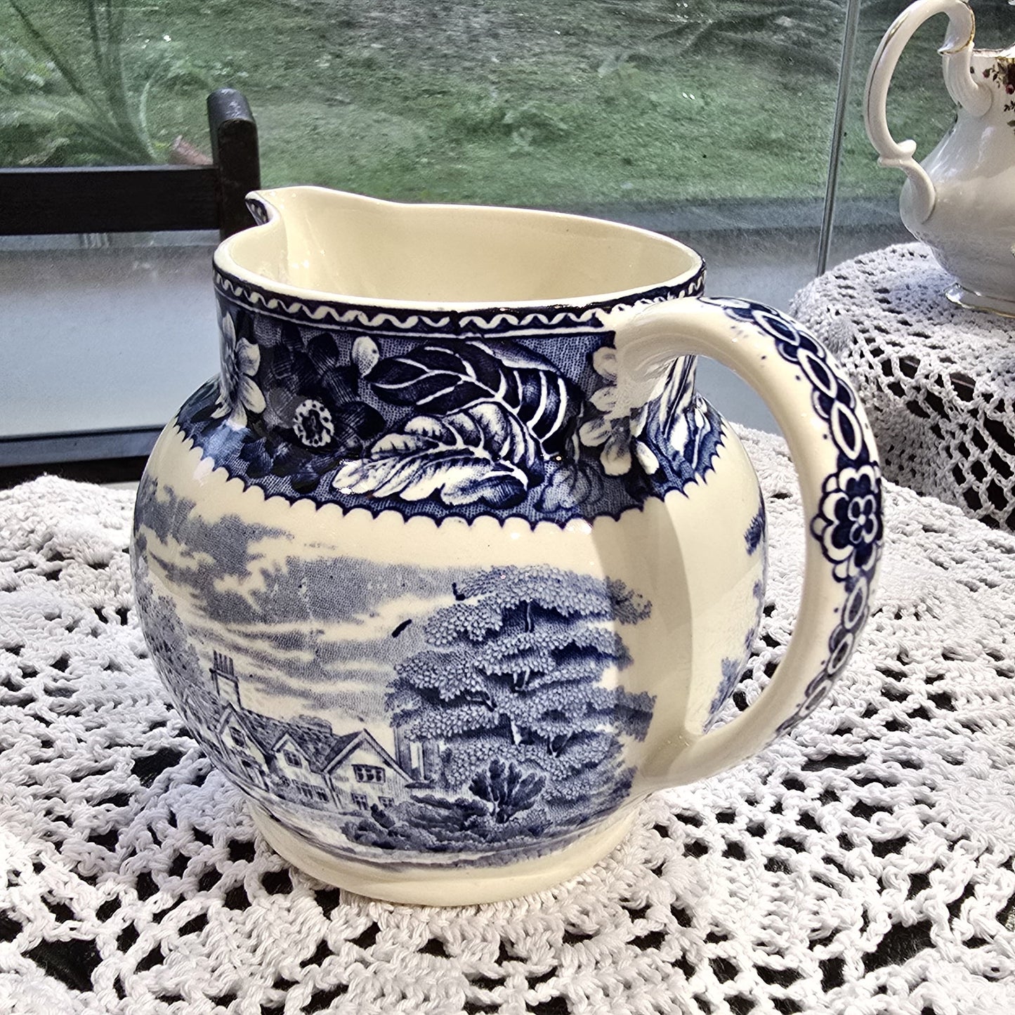 Vintage Woodland Wood Sons Pottery Burslem England Pitcher