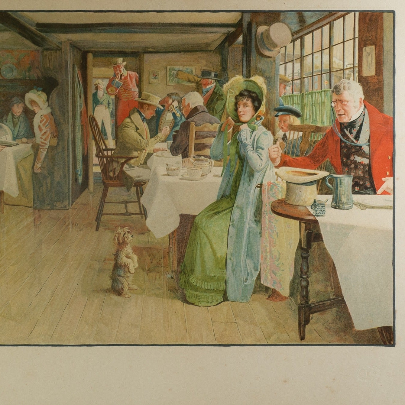 SIGNED CECIL ALDIN (1870-1935) : Colour lithograph ‘Begging for Treats’, signed