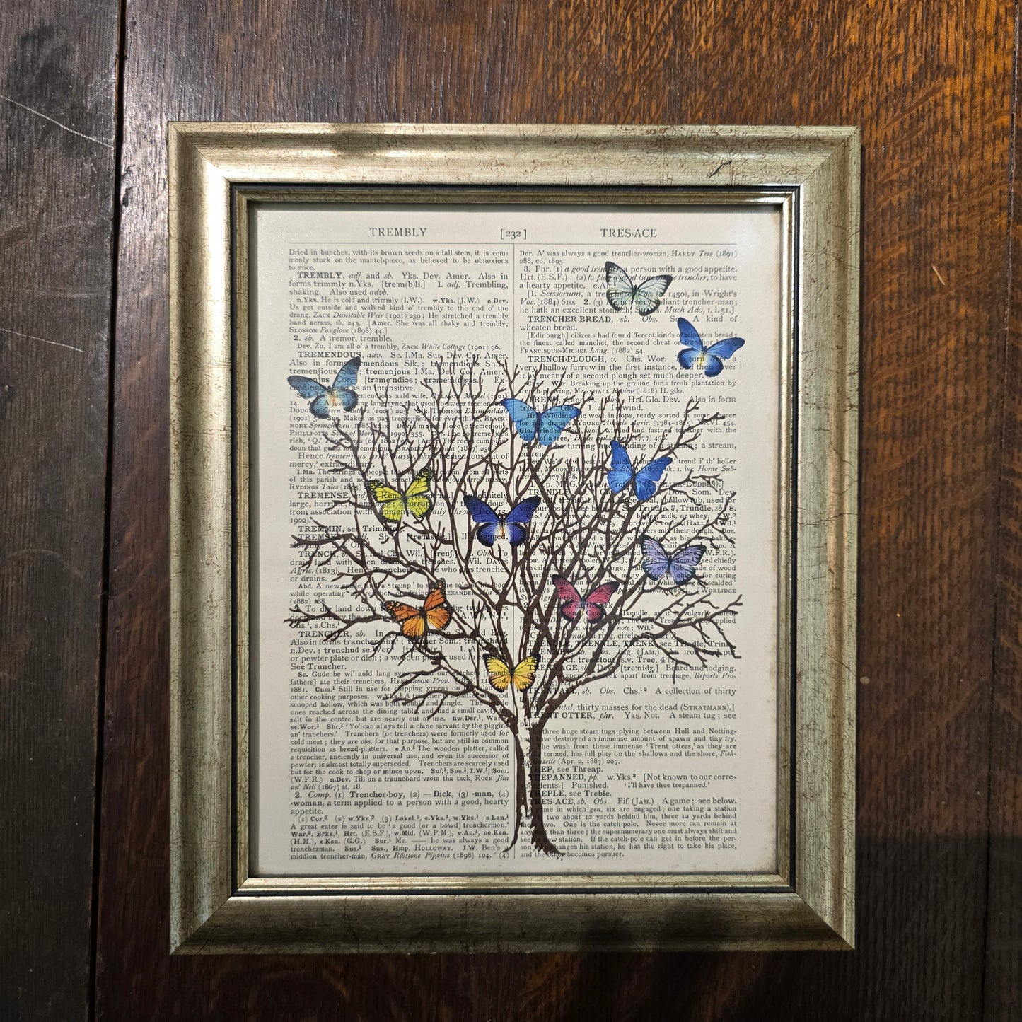 Vintage Dictionary Art Print - Butterfly Tree