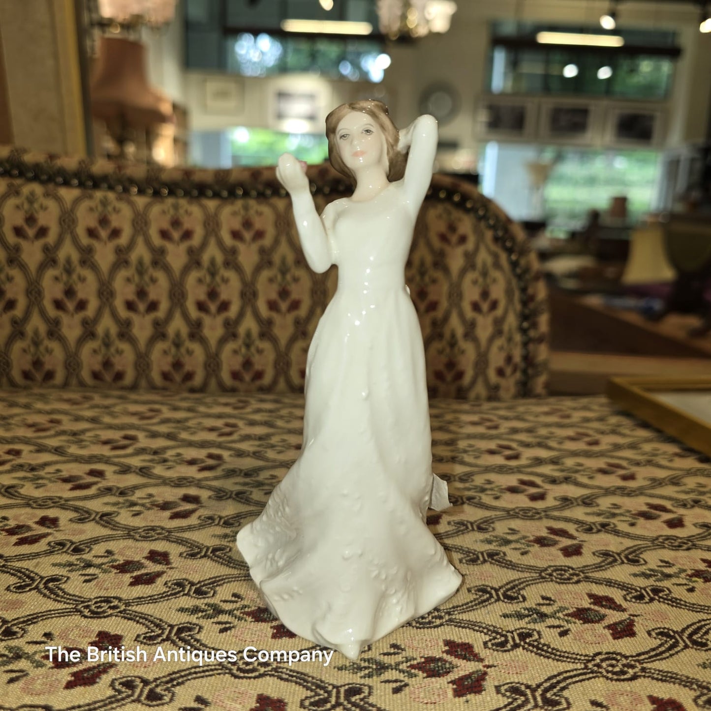 Porcelain Lady Figurine in White Dress