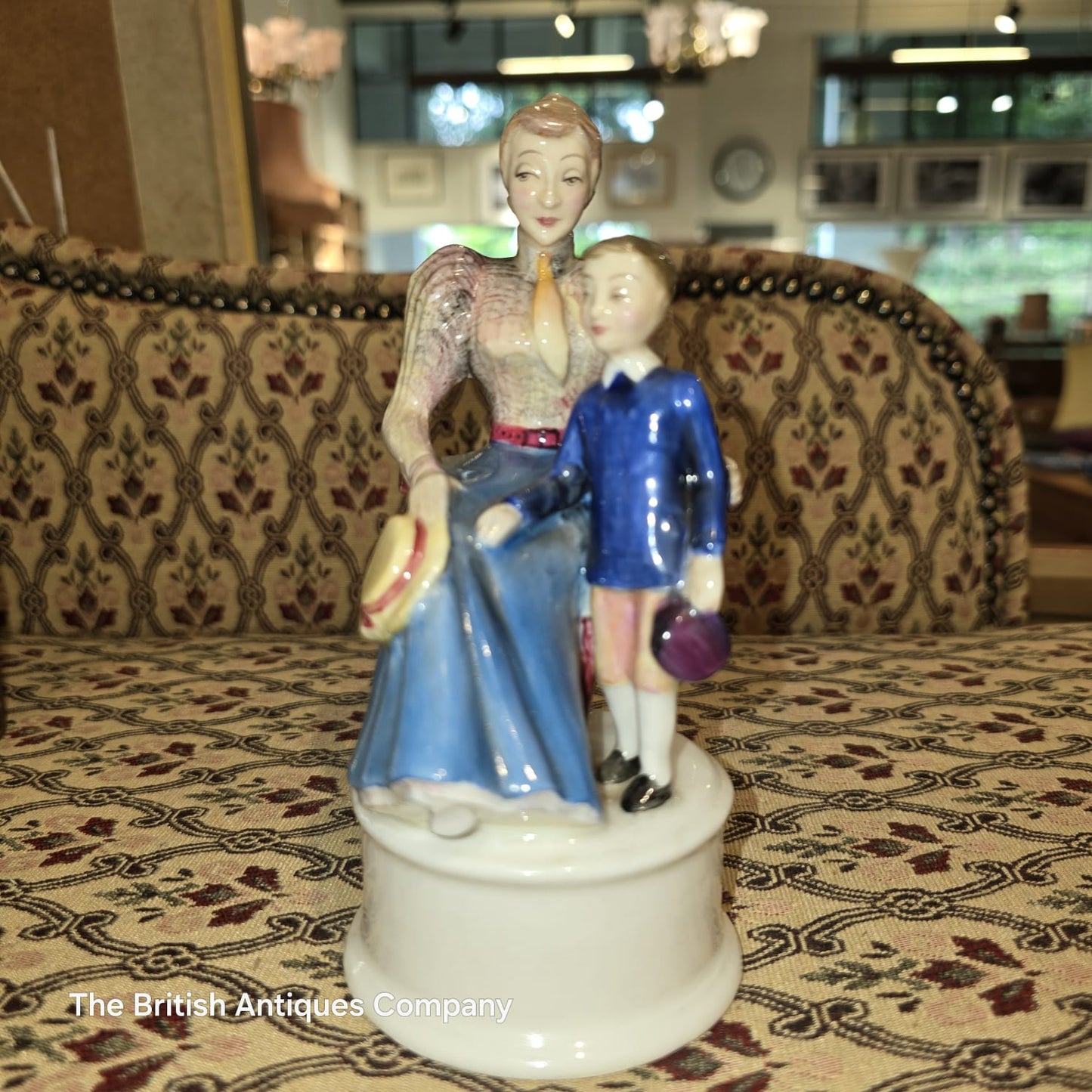 Collectible Porcelain Figurine: Mother and Son
