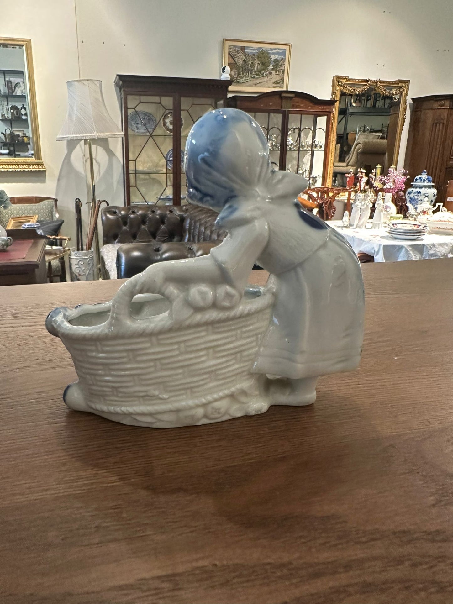 Blue and White Ceramic Planter