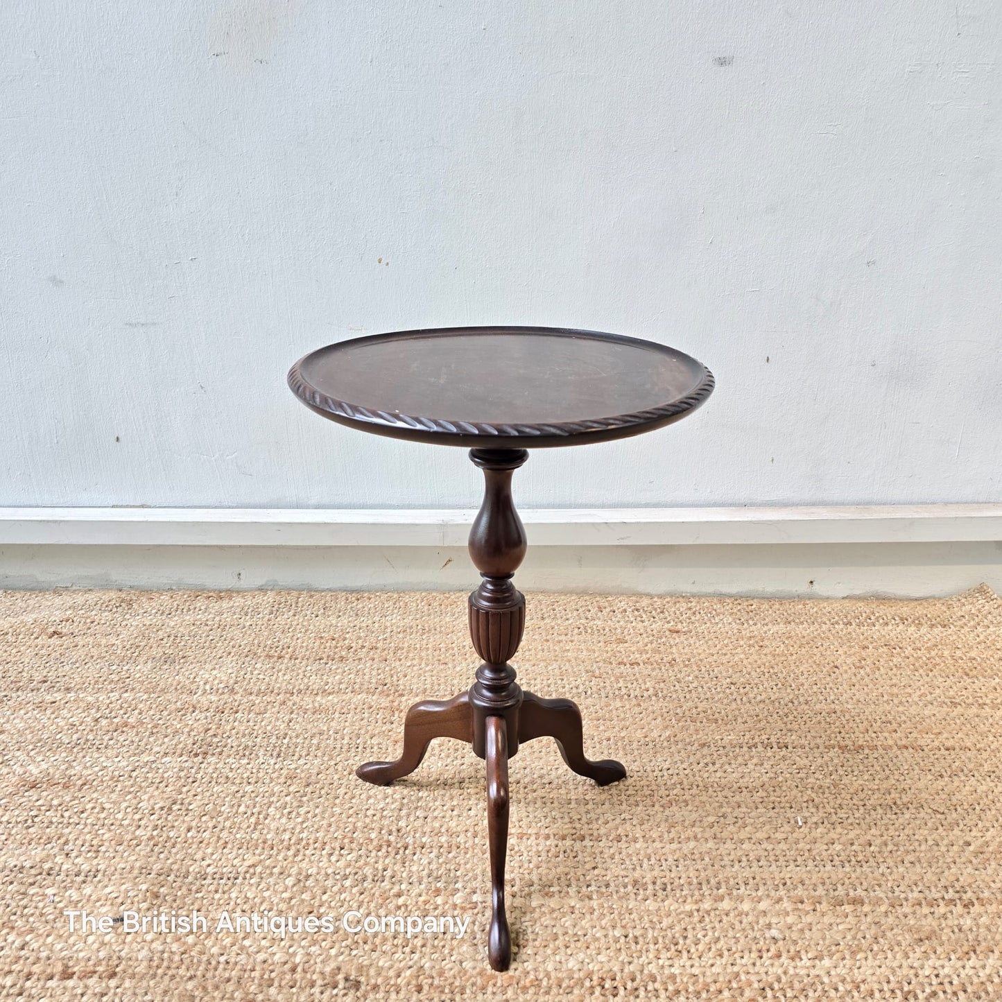 Vintage Pie-Crust Tripod Wine Table