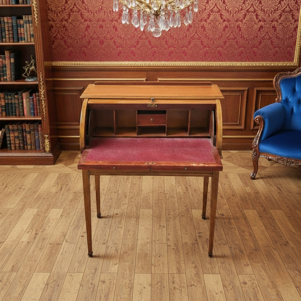 Edwardian Charming Mahogany Roll-Top Desk