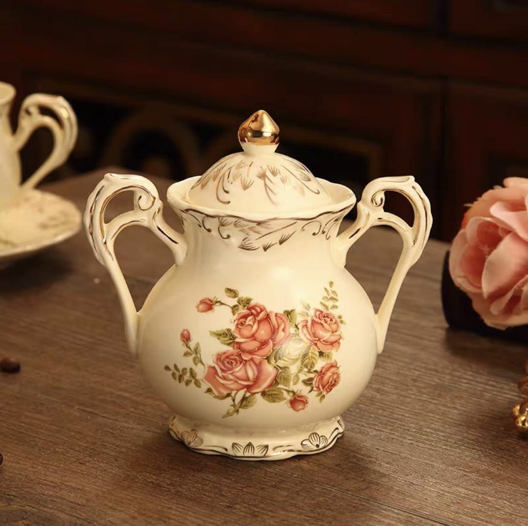 High Quality Rose Sugar Dish with Lid