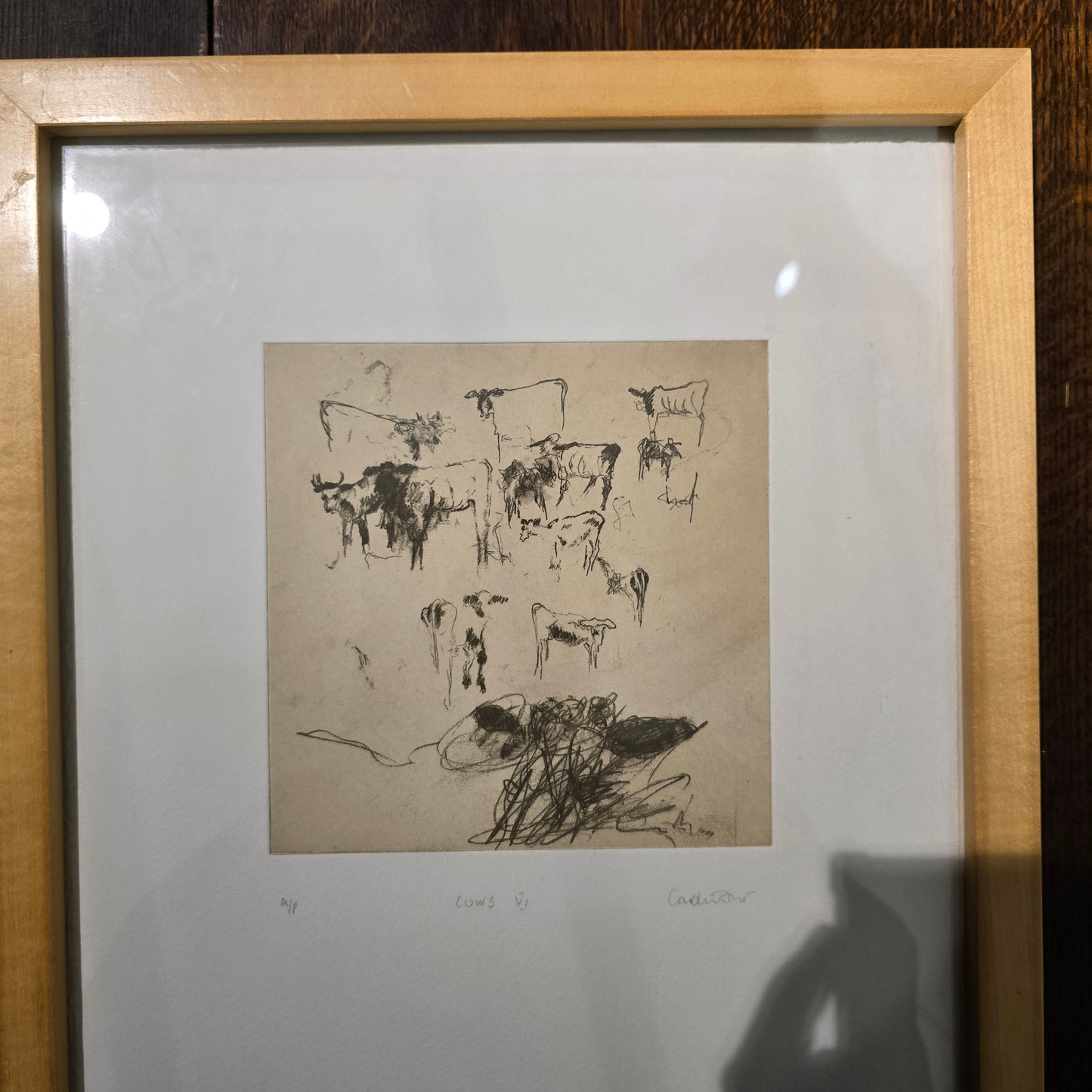 Original Sketch of Cows by Jankel Adler- (pencil)