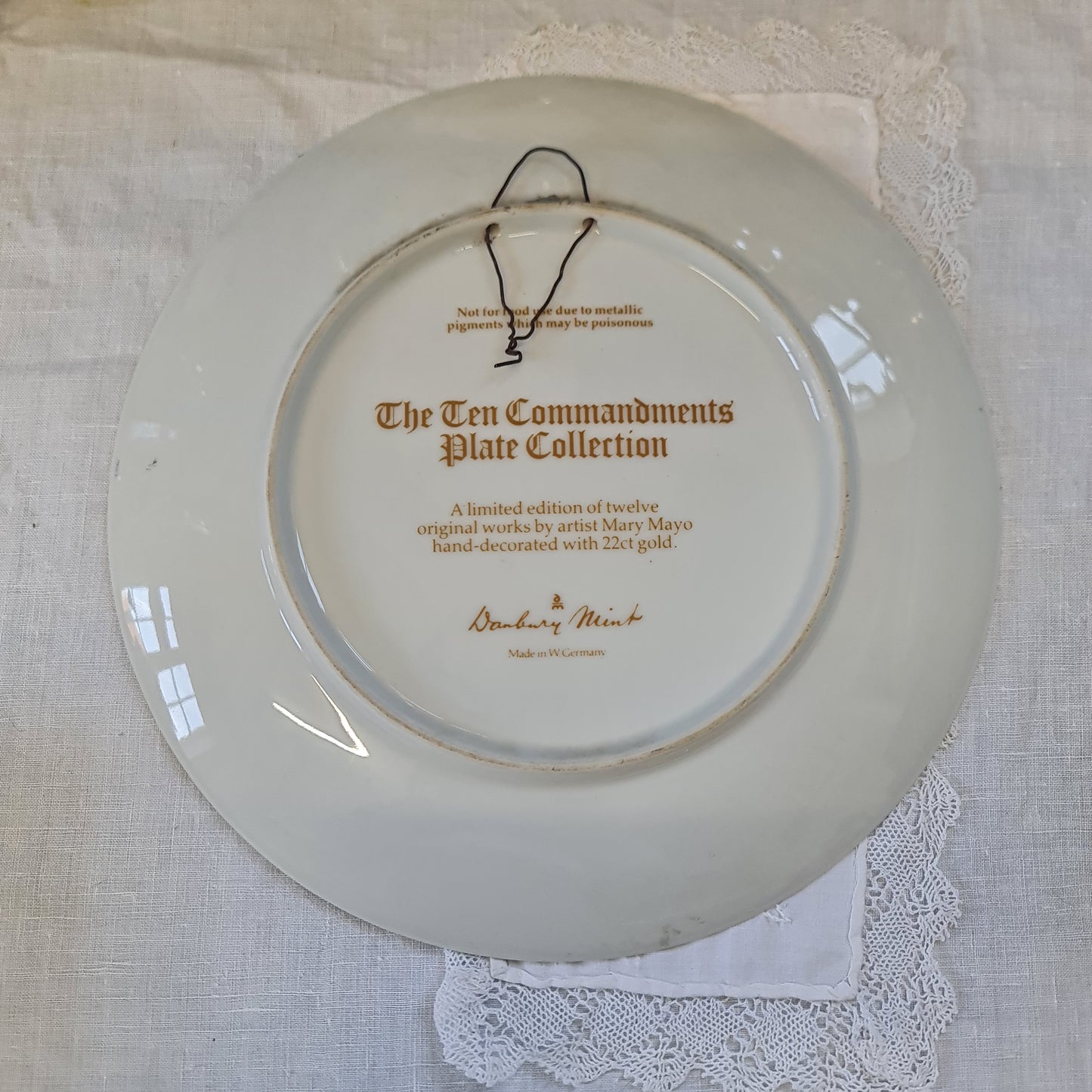 The Danbury Mint's "The Ten Commandments Plate Collection," featuring art by Mary Mayo.