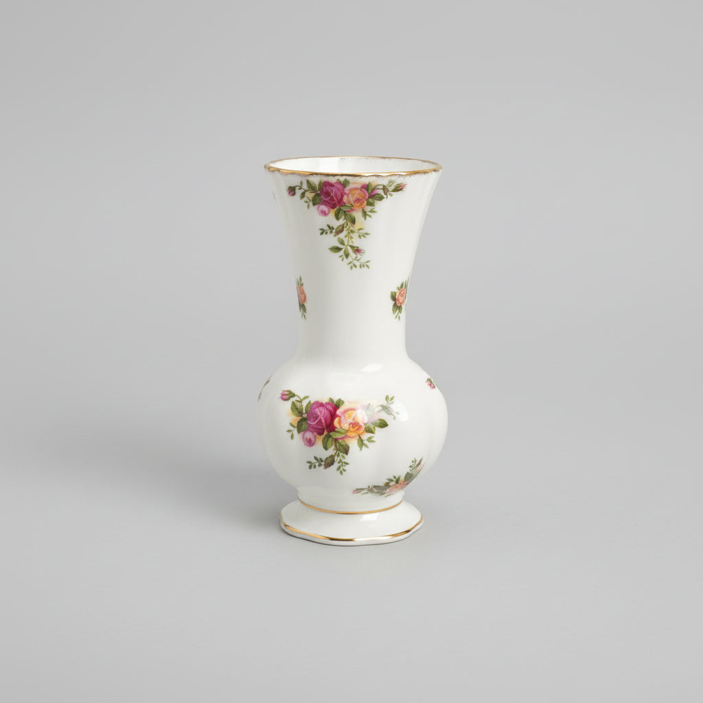 Rare Royal Albert Old Country Rose Vase -1962 version made in England H 16.5 cm