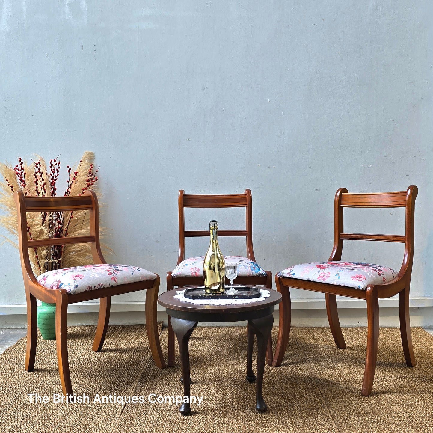 A Vintage teak dinning chair Newly upholstered
