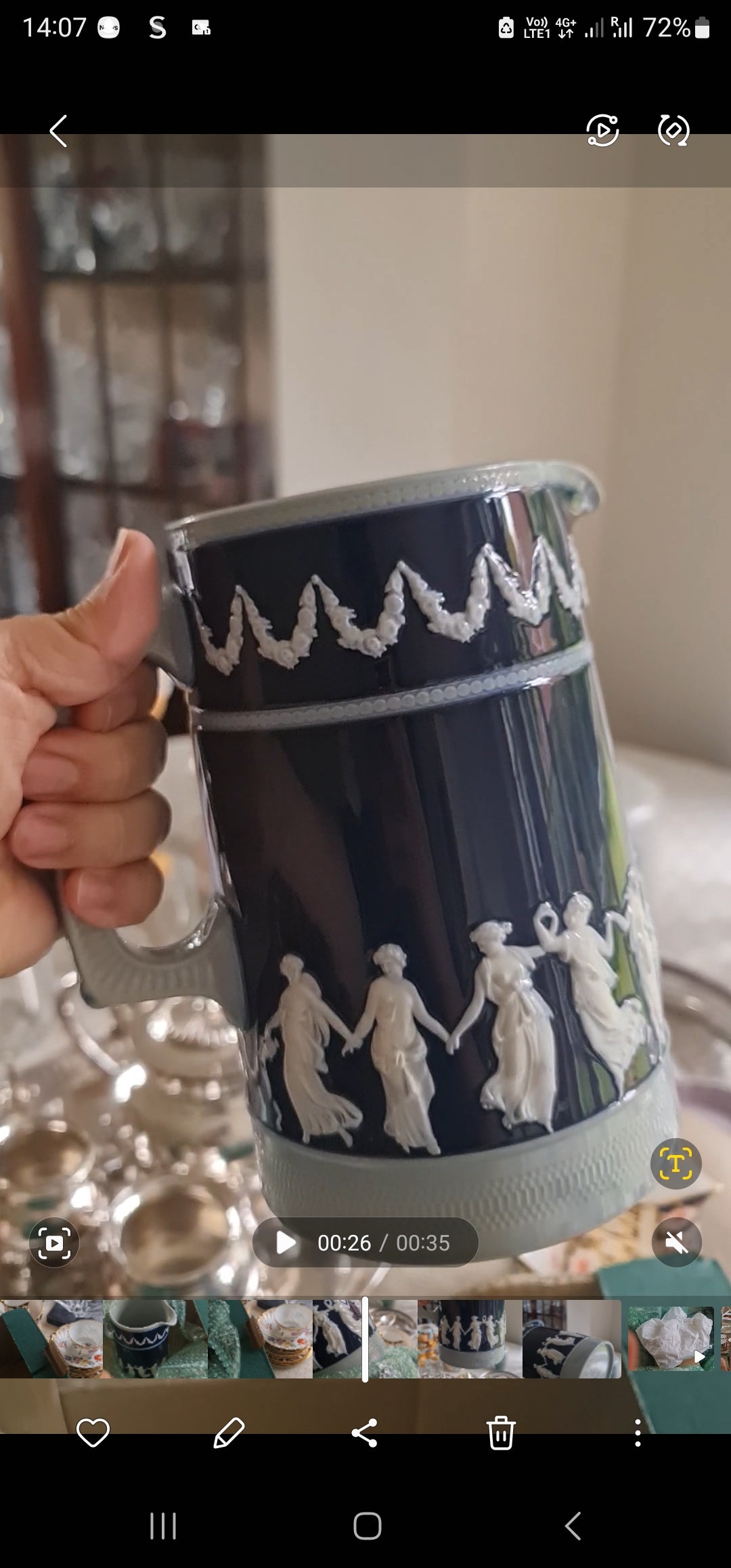 Copeland Spode Cobalt Blue Early Jug dating from approximately 1894-1910.