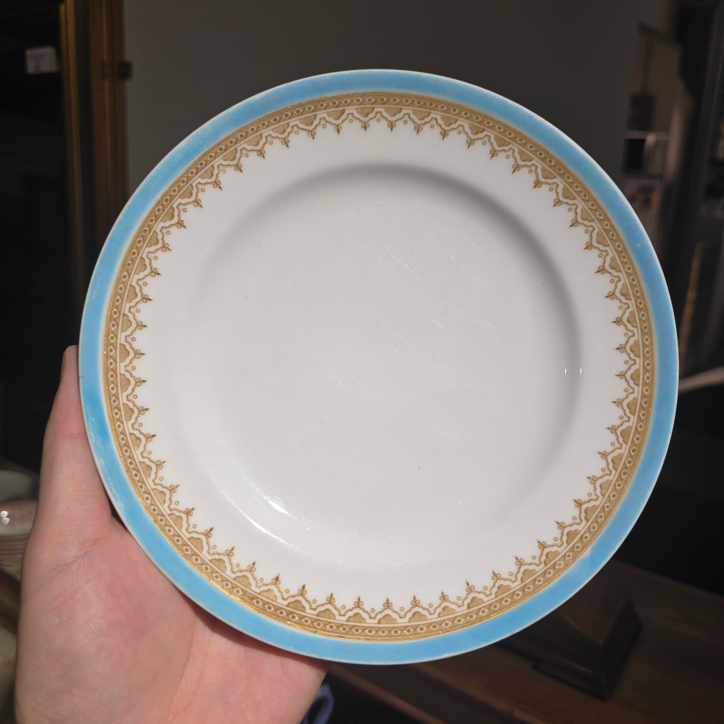 Vintage Royal Worcester Blue Trimmed Breakfast Plate (Set of 11)