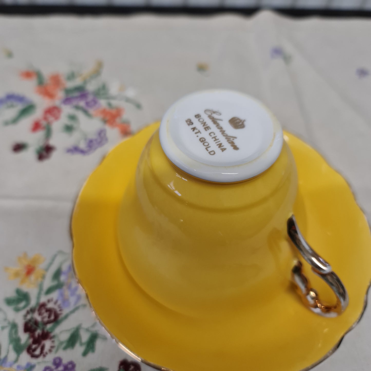 Edwardian 22k gold fine bone chiba teaset