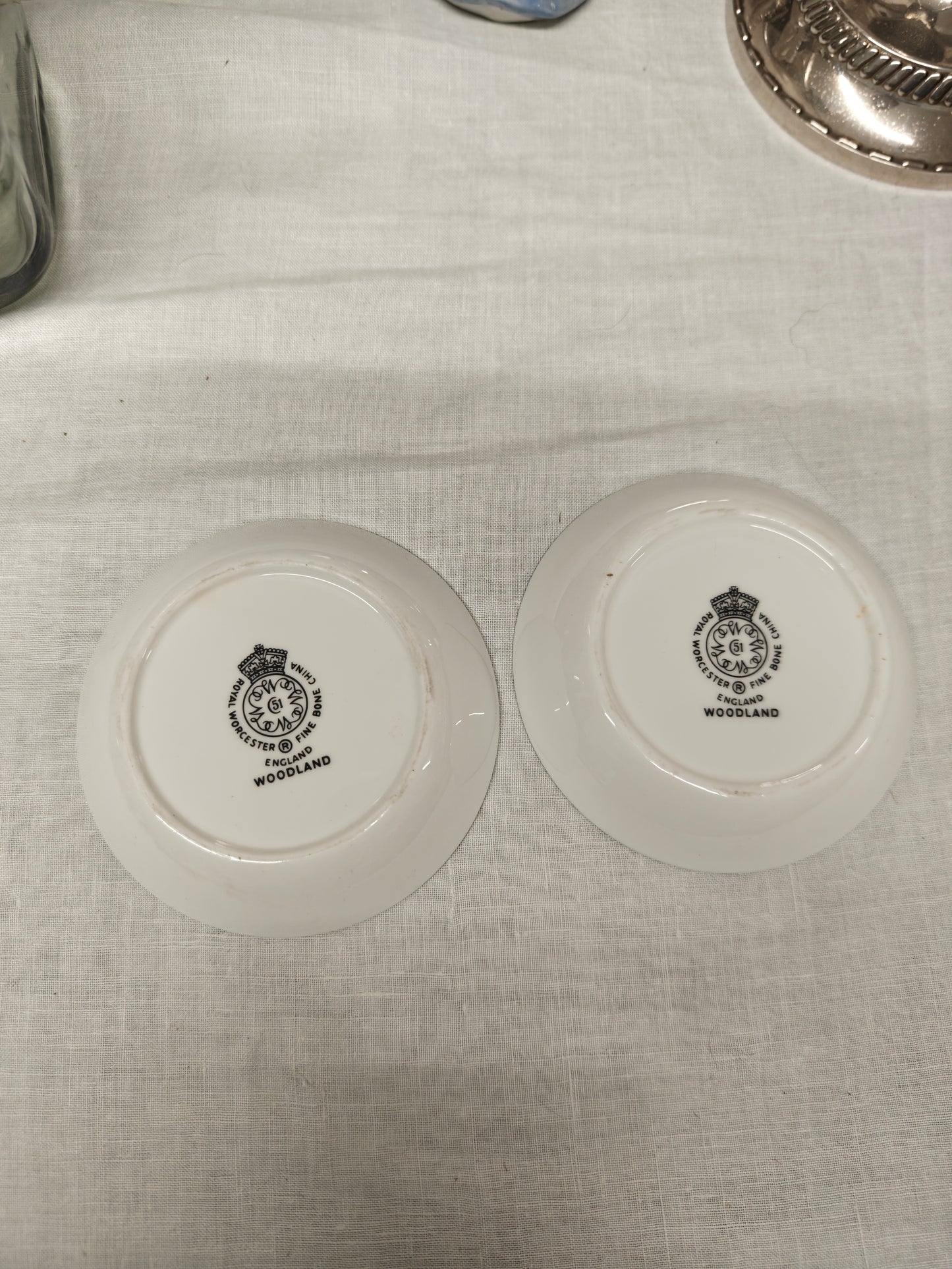 A pair of Royal Worcester woodland dish