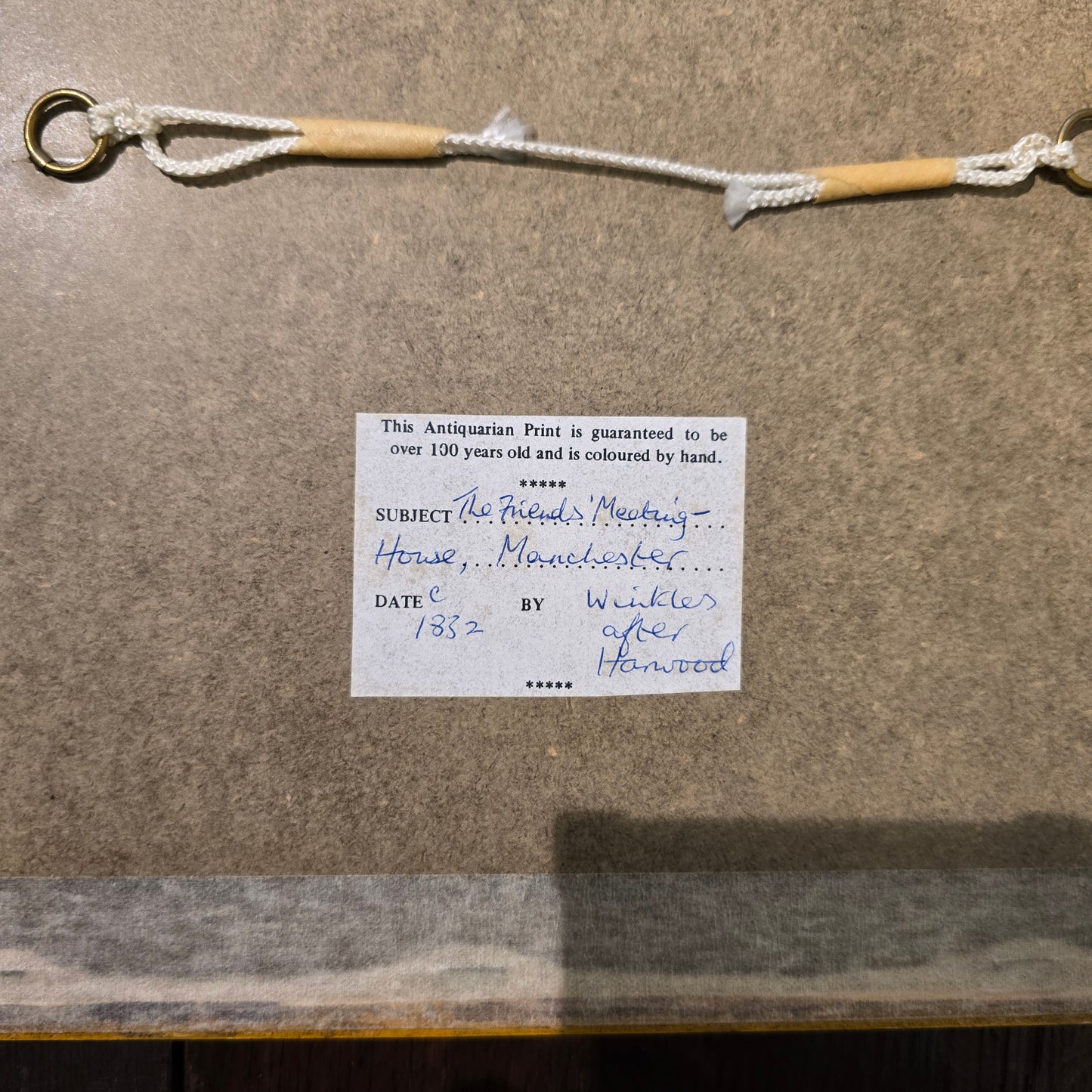 Hand-Coloured Antiquarian Print of "The Friends Meeting-House, Manchester"