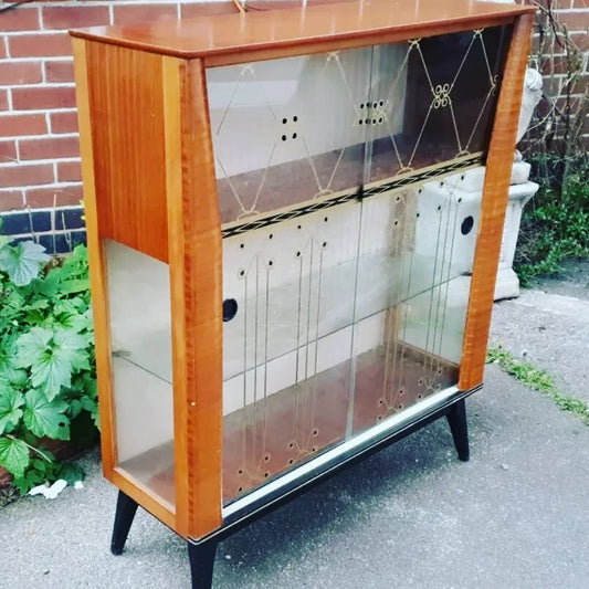 1950 Glass Fronted Cocktail Display Cabinet