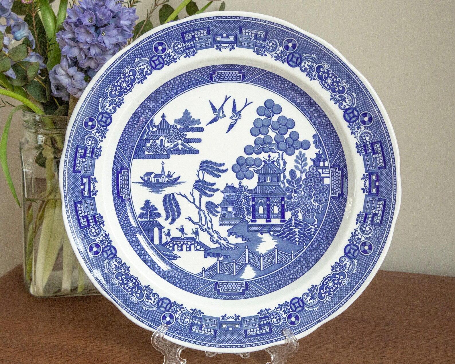 Spode Willow blue and white big Plate – The British Antiques Company