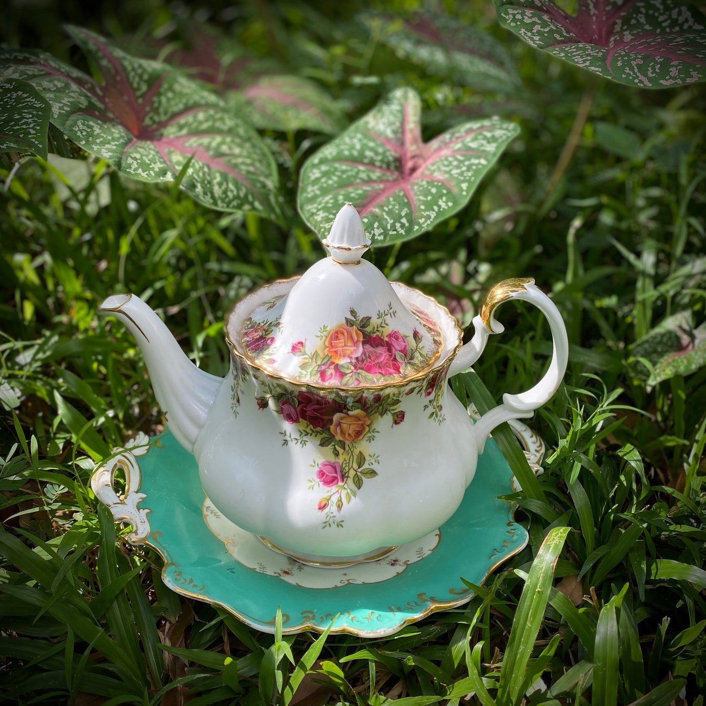 Royal Albert Old Country Rose Vintage Tea Pot Made In England