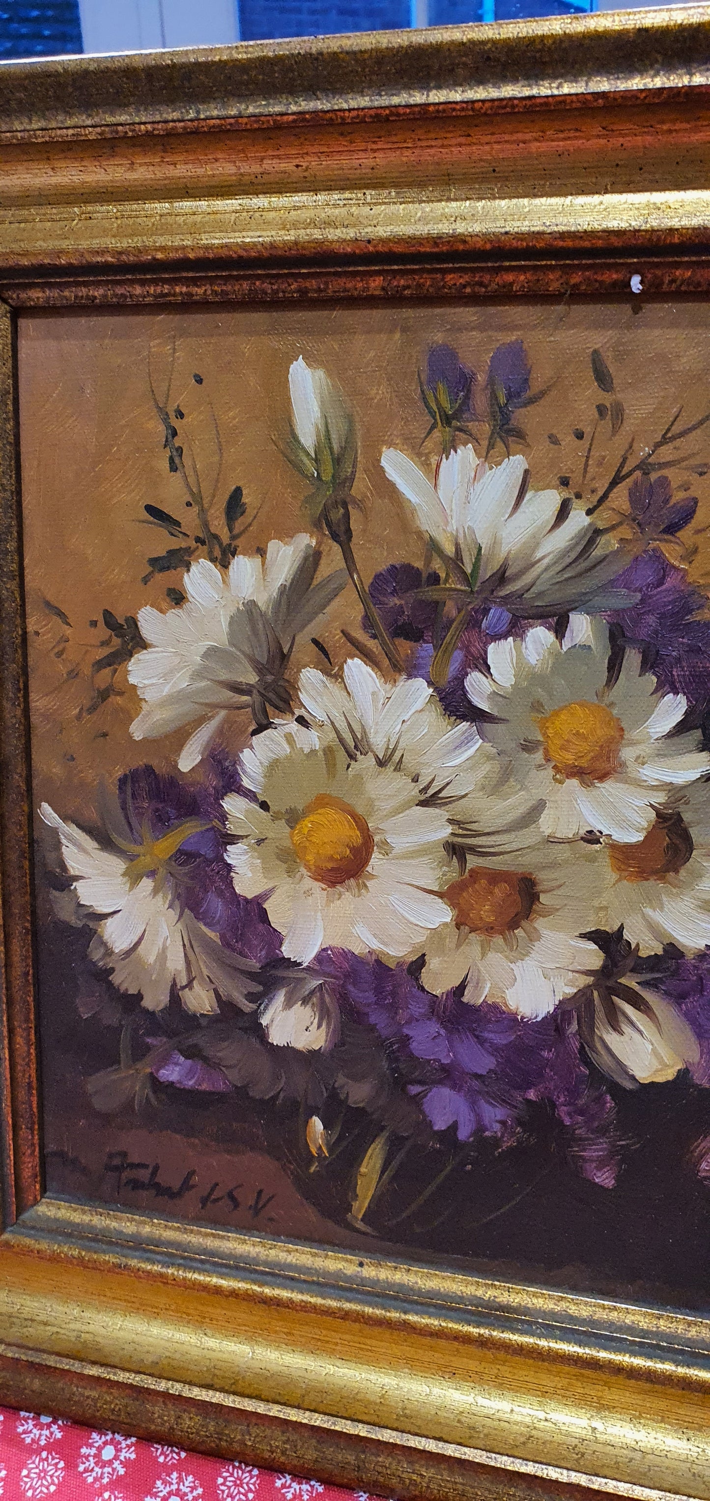 Vintage Beautiful Oil paint of Daisy