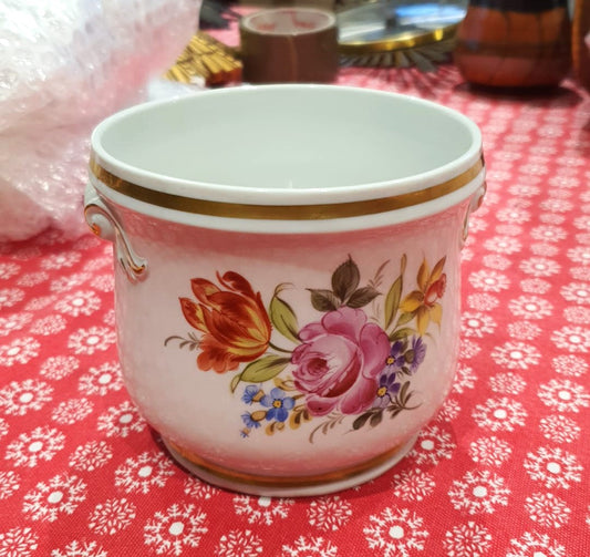 Vintage Dresden Hand Painted Porcelain Plant pot