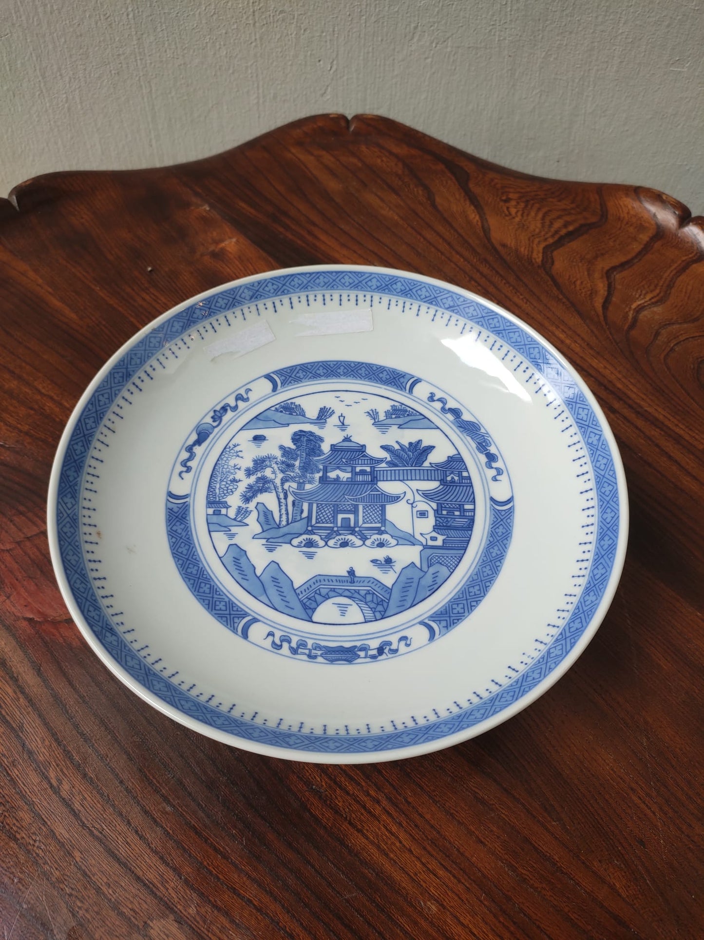 Big Blue and white plate with big foot