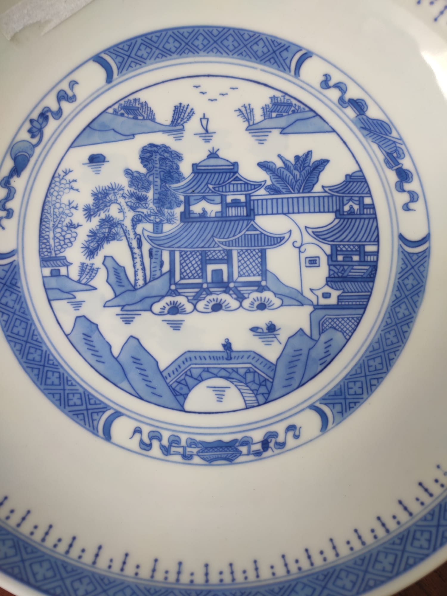 Big Blue and white plate with big foot