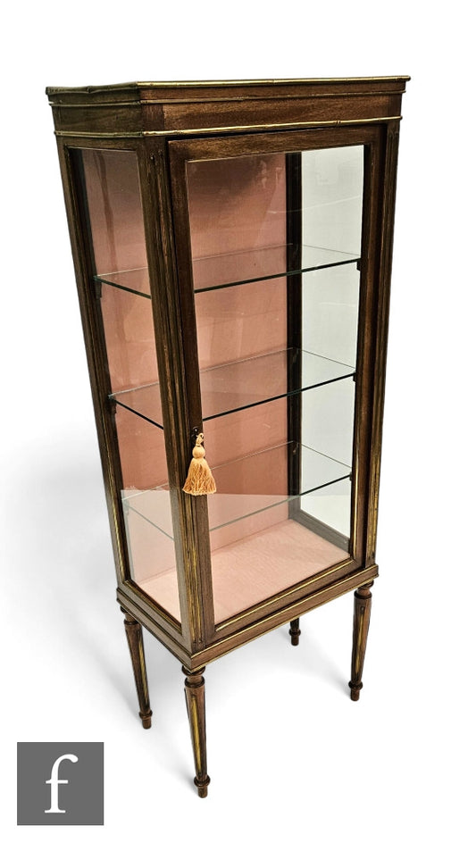 19th Century French Empire style brass mounted floor standing display cabinet