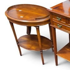 Vintage Yew Wood Oval shape side table