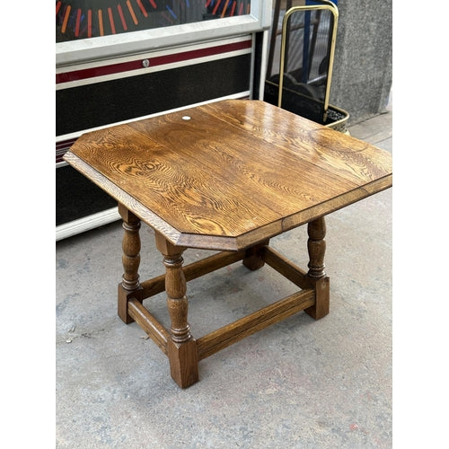 17th century style oak drop leaf joint side table