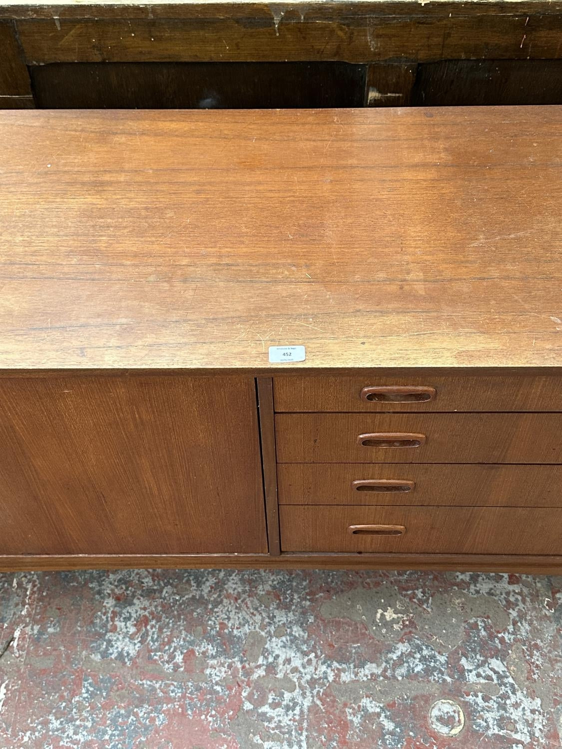 A mid 20th century Greaves & Thomas teak sideboard - approx. 79cm high x 176cm wide x 43cm deep