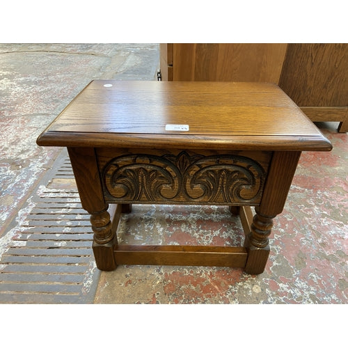 Vintage Hand Craved Oak flip top table