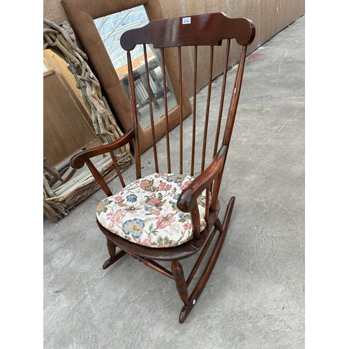 A MAHOGANY ROCKING CHAIR