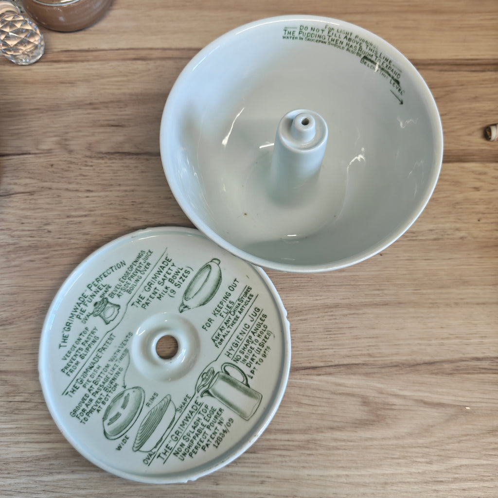 Antique Grimwades "Quick-Cooker" pudding bowl with lid