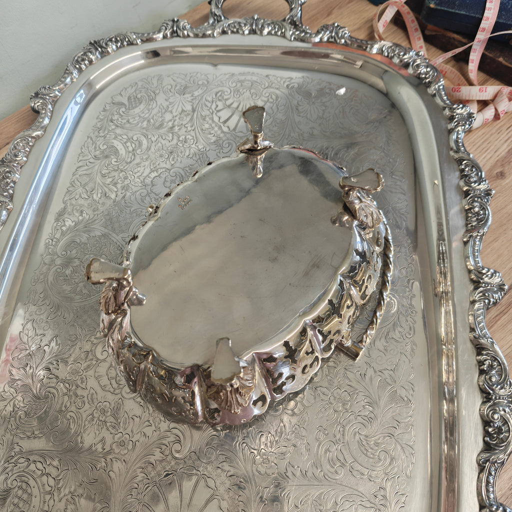 Antique Edwardian Silver Plated Cake Basket, 1900