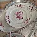 French faience (earthenware) pedestal serving plate or tazza  by the historic Keller &amp; Guérin (K&amp;G) Lunéville
