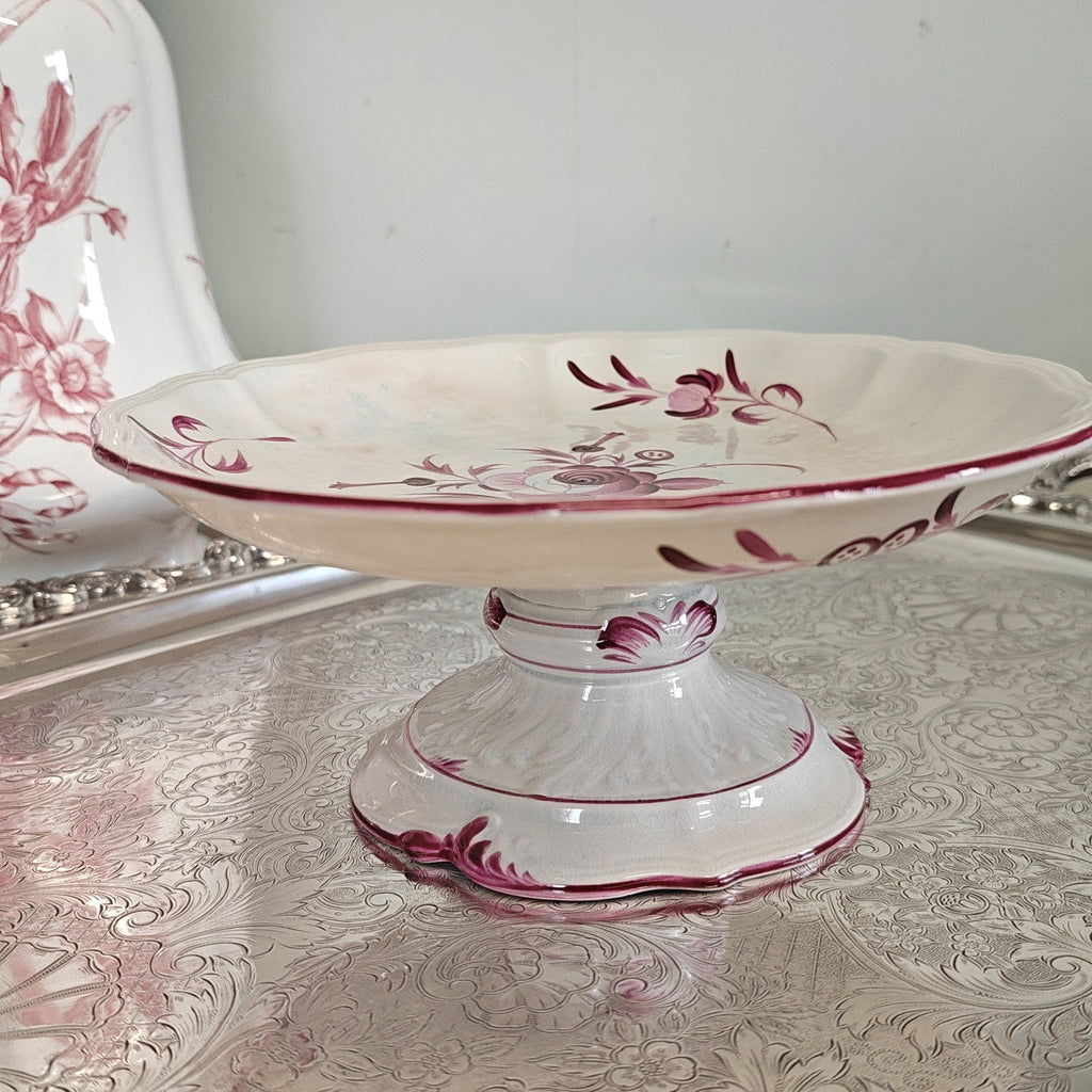 Antique French faience tazza  by the renowned Keller & Guérin (K&G)