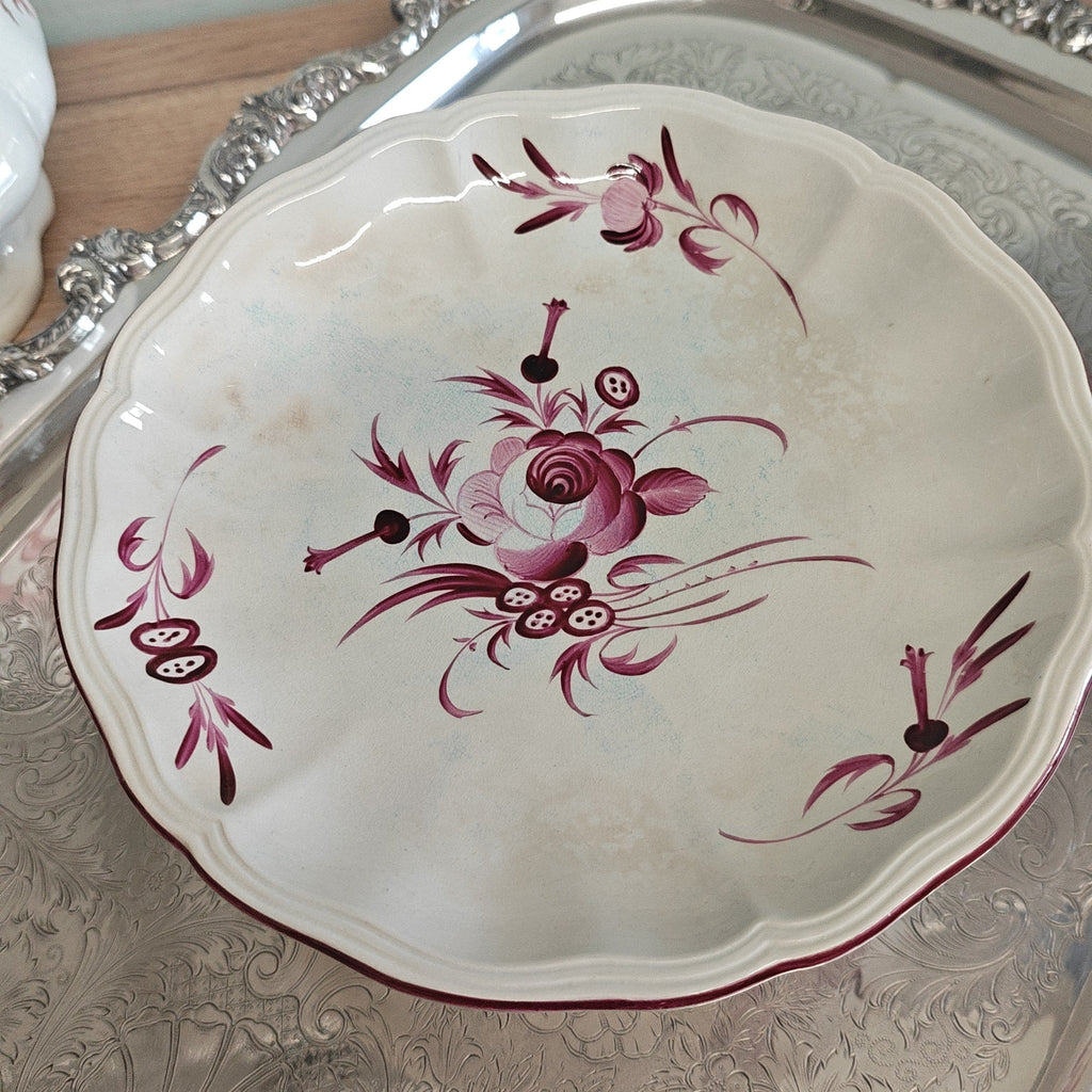 Antique French faience tazza  by the renowned Keller & Guérin (K&G)