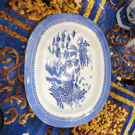 Big Cauldon earlier century blue willow platter
