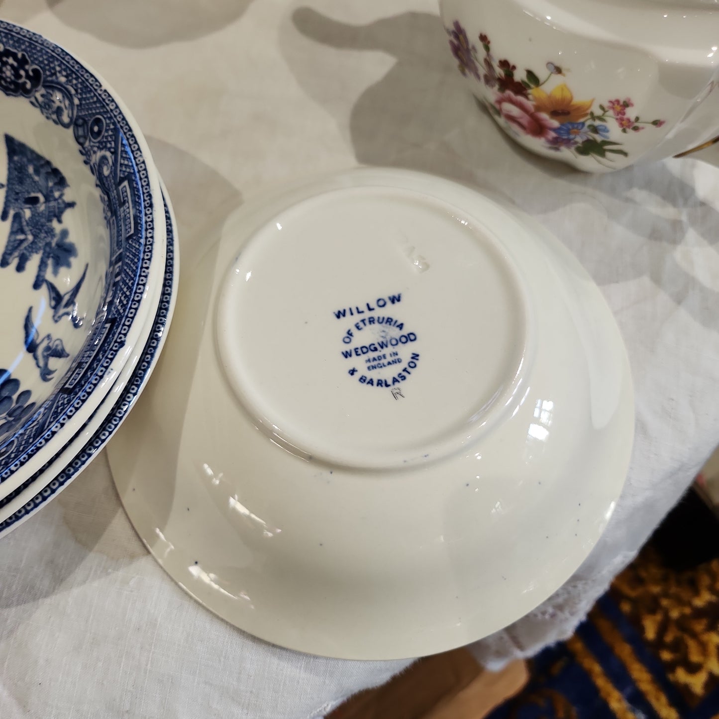 Early century Wedgwood Blue willpw soup bowl