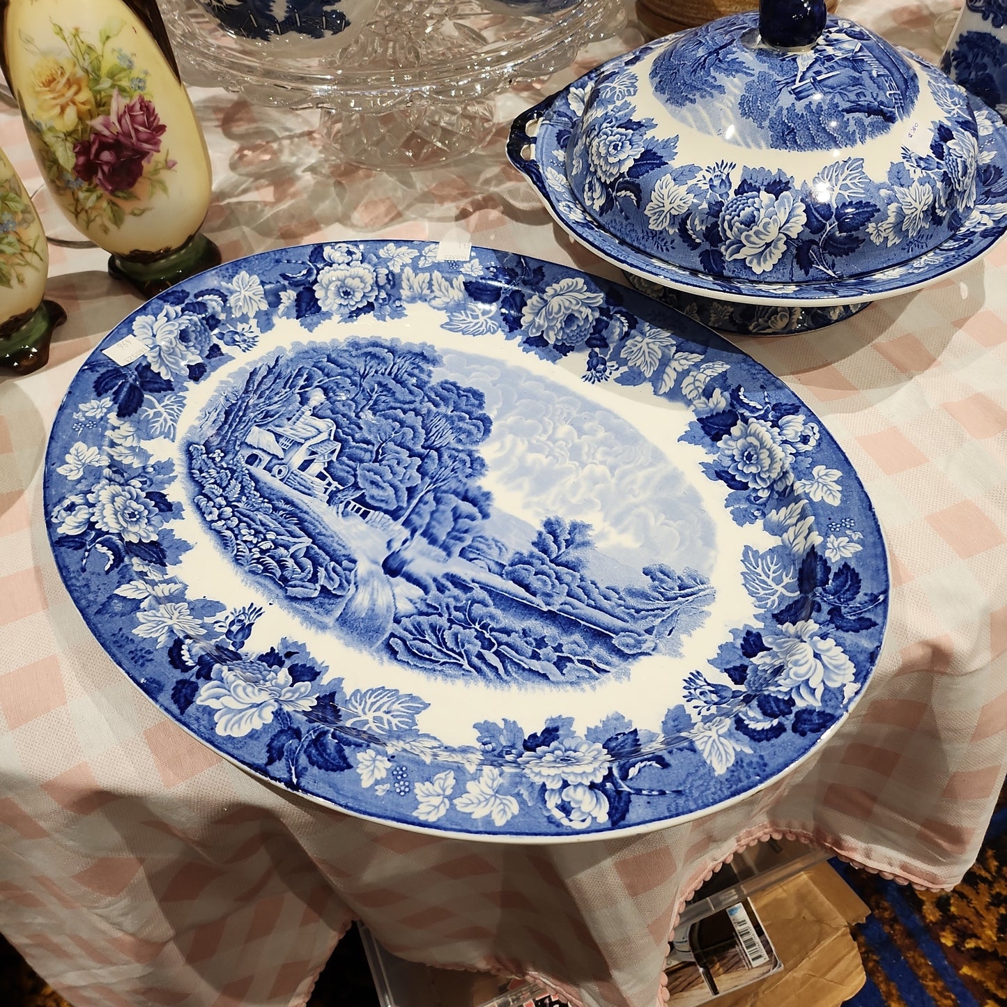 Booths blue and white big platter